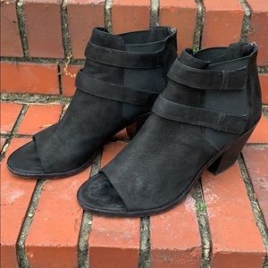 Eileen Fisher Nubuck Peep Toe Booties